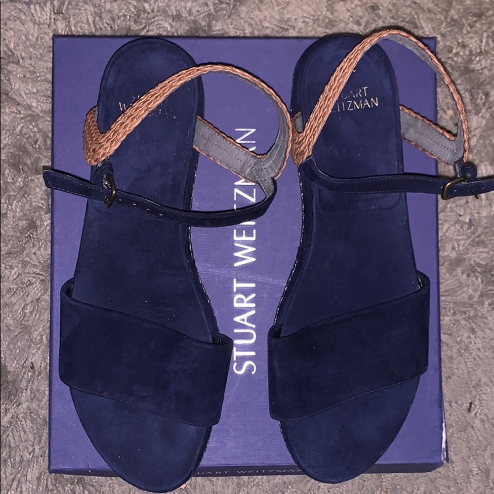 Stuart Weitzman suede espadrille sandal